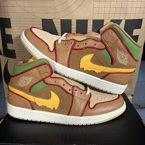 NEW Nike Air Jordan 1 Mid SE Cheeseburger IB7403 224 Men's Size 8.5